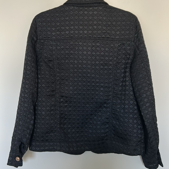 Laura Ashley Black and Gold Diamond‎ Quilt Style Jacket Size Large - Picture 6 of 6